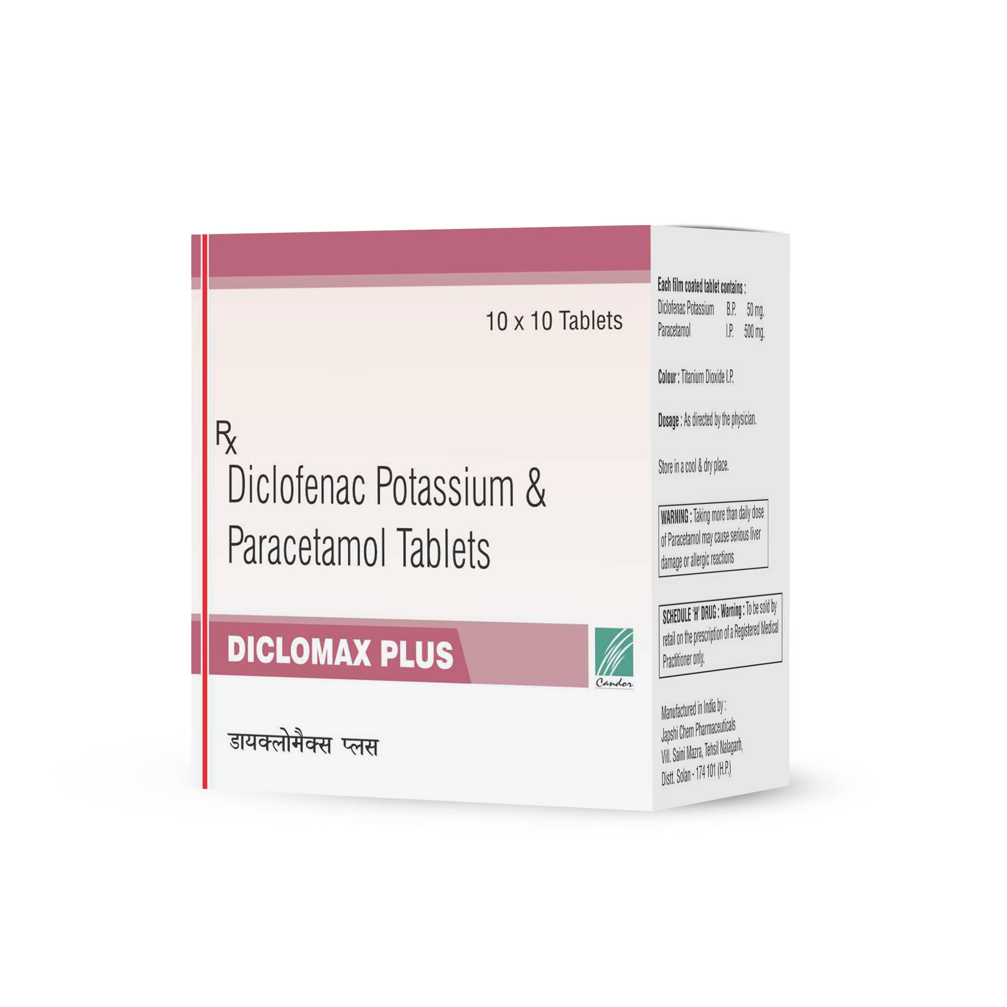 Diclofenac Potassium & Paracetamol Tablets
